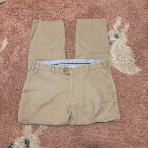 Peter Millar Pants Mens 33 Khaki Beige Flat Front Pima Cotton Chino Classic